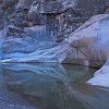 The first time we went past the overlook to this quiet swim hole. A primeira vez nós fomos depois do observatório até esta piscina tranquila. : Big Bend Ranch State Park, Cinco Tinajas