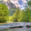 Middle Fork River Valley. Vale do Rio de Bifurcação do Meio.